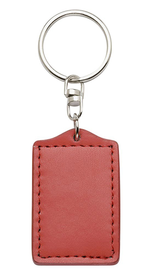 Bonded Leather Metal Keyring