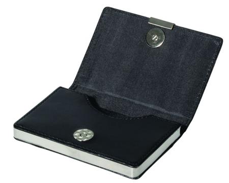 Business Card Case-Black Leather Look