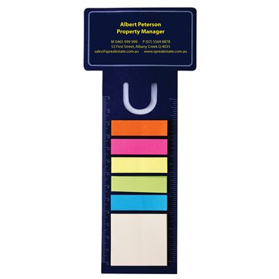 Business Card Dye Cut Bookmark/Ruler with Noteflags