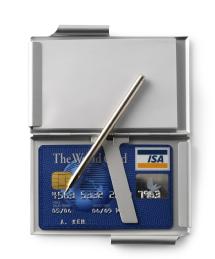 Business Card Holder With Ballpen And Notepad 