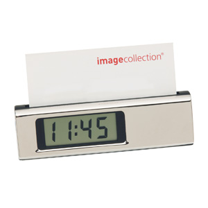 Business Card Holder with LCD Clock