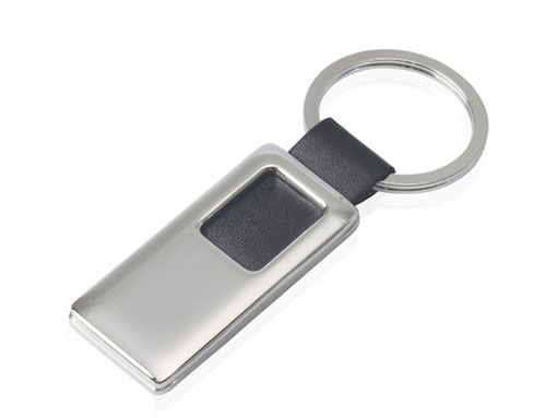 Chrome & Leather Keyring