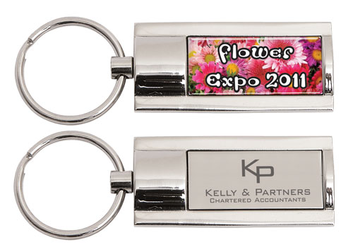 Chrome Finish Paris Keyring