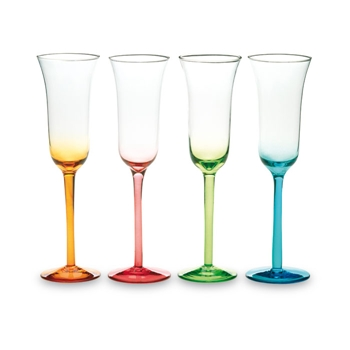 Coloured Champagne Glasses Set