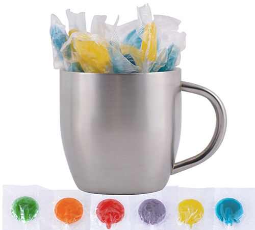 Corporate Colour Lollipops in Mug 