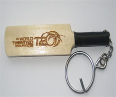 Cricket Bat Wooden Keyring