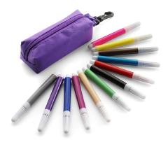 Felt Tip Pens With Nylon Zipped Pouch