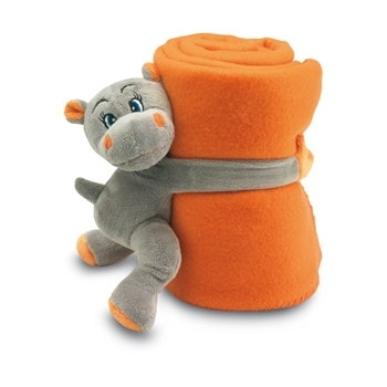 Fleece blanket with hippo