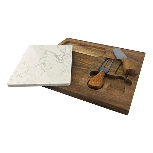 Fuzo Marble Cheeseboard & Knife Set 