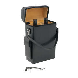 Geneva 2 Bottle Leather Wine Carrier