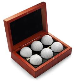 Golf Balls In Wooden Case