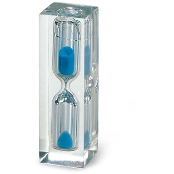 Hourglass with blue sand