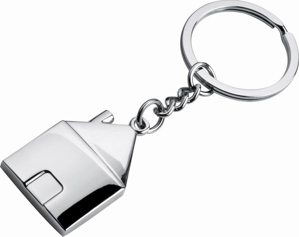 House Shape Metal Key Ring