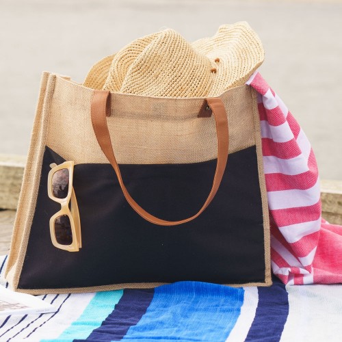 Jute and Cotton Beach Bag