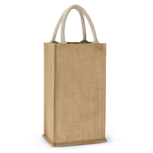 Jute Double Wine Carrier 