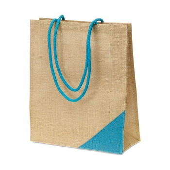 Jute Shopper Bag with Matching Colour Handle