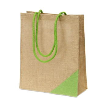 Jute Shopper Bag with Matching Colour Handle 