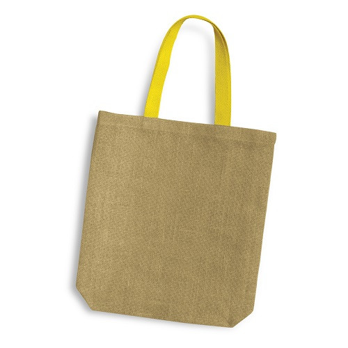 Jute Tote Bag with Coloured Handles 