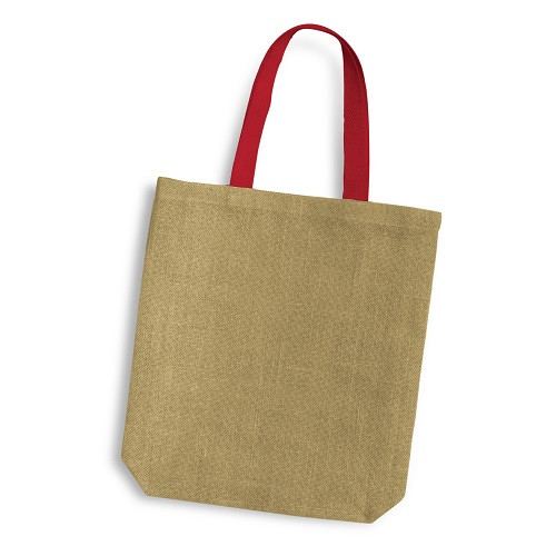 Jute Tote Bag with Coloured Handles 