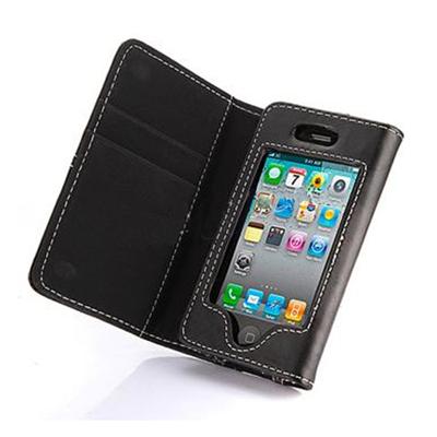 Leather Look Stitched iPhone Wallet w/ Card Slots 