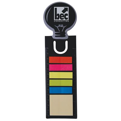 Light Bulb Dye Cut Bookmark/Ruler with Noteflags