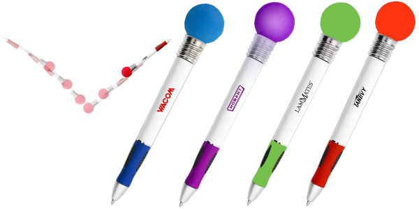 Light Up Bouncy Ball Pen with Rubber Ball