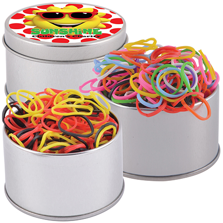 Loom Bands in Silver Round Tin