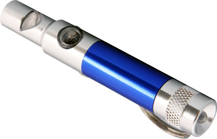 Lost 1 LED Aluminium Torch With Compass & Whistle