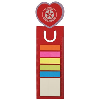 Love Heart Dye Cut Bookmark/Ruler with Noteflags