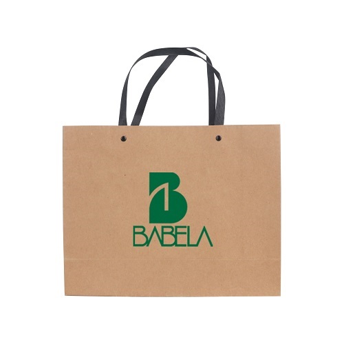 Medium Crosswise Paper Bag with Knitted Handle(320 x 250 x 110mm)