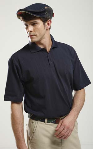 Men's Polo Shirt Tone On Tone Stripe Design
