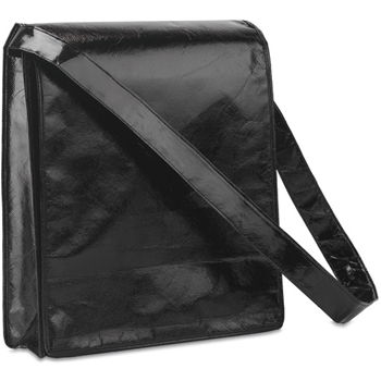 Metallic document bag with flap