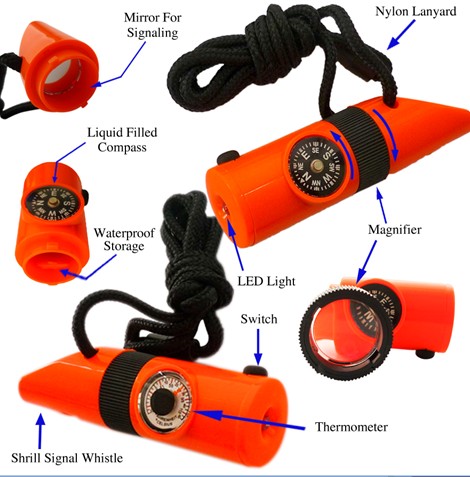 Multifunctional Compass Orange