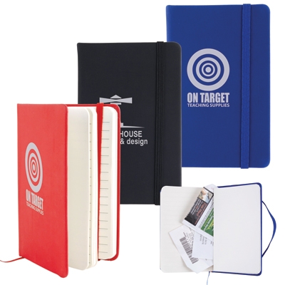Notebook With Elastic Closure/Expandable Pocket
