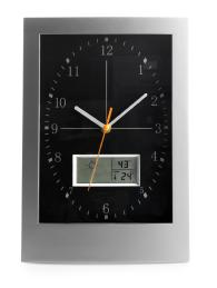Oblong Wall Clock with Digital Weather Station