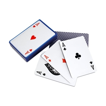 Playing cards in plastic box