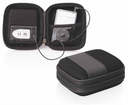 Portable Stereo Speakers with Integrated Case