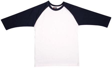 Raglan 3/4 Sleeve Cotton 