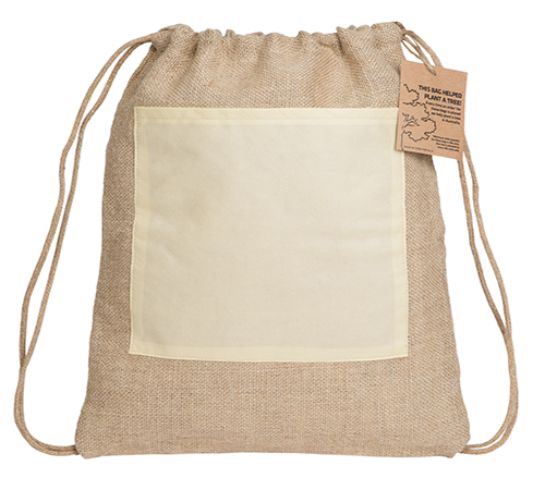 Reforest Jute Drawstring Backpack 