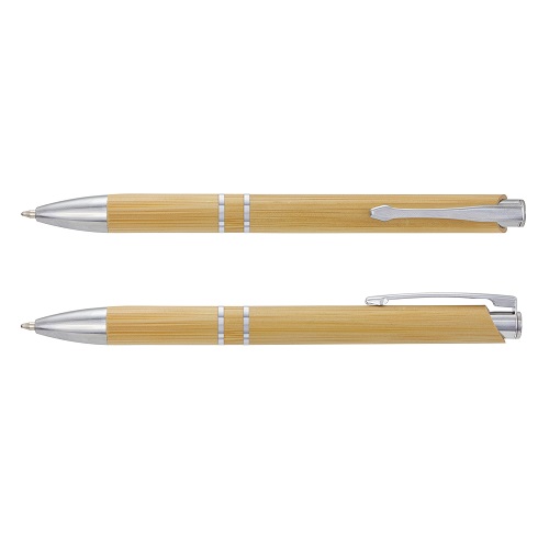 Retractable Bamboo Pen with Clip 