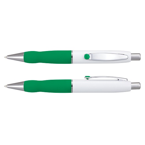 Retractable White Barrel Pen 