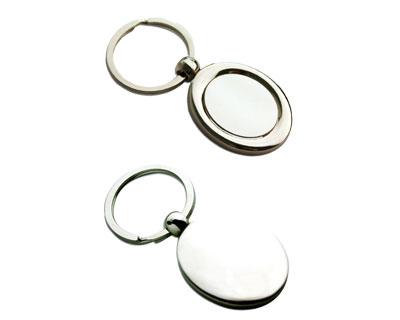 Round Metal Keyring with Shiny Chrome 