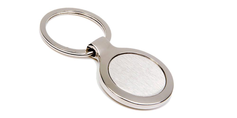 Round Silver Metal Keyrings