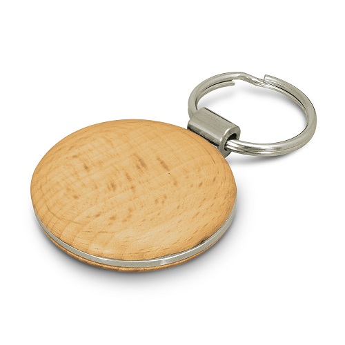 Round Wood Keyring 