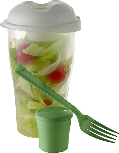 Salad Shaker with dressing container and Fork 