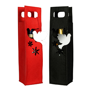 Salt & Pepper Felt Christmas Wine Bag