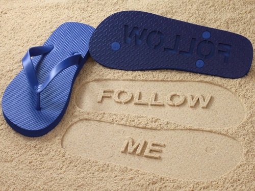 Sand Imprint Flip Flops 