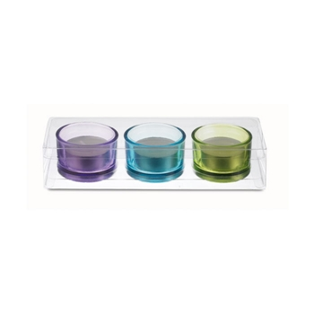 Set of 3 Glass Candle Holder