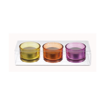 Set of 3 Glass Candle Holder 
