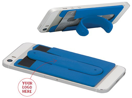 Silicone Phone Wallet Stand with Adhesive